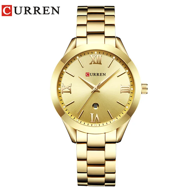 Goede Curren Horloges Luxe Vrouwen Volledige Staal Quartz Horloge Fashion Casual Dames Jurk elegantie klok Polshorloge relogio feminino 9007