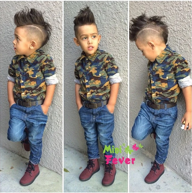 New baby boy vestiti di modo 2 pz abbigliamento per bambini set camouflage  camicia a maniche lunghe + jeans dei bambini di autunno tuta 241F|new baby  boy clothes|boys clothesboy fashion clothes -