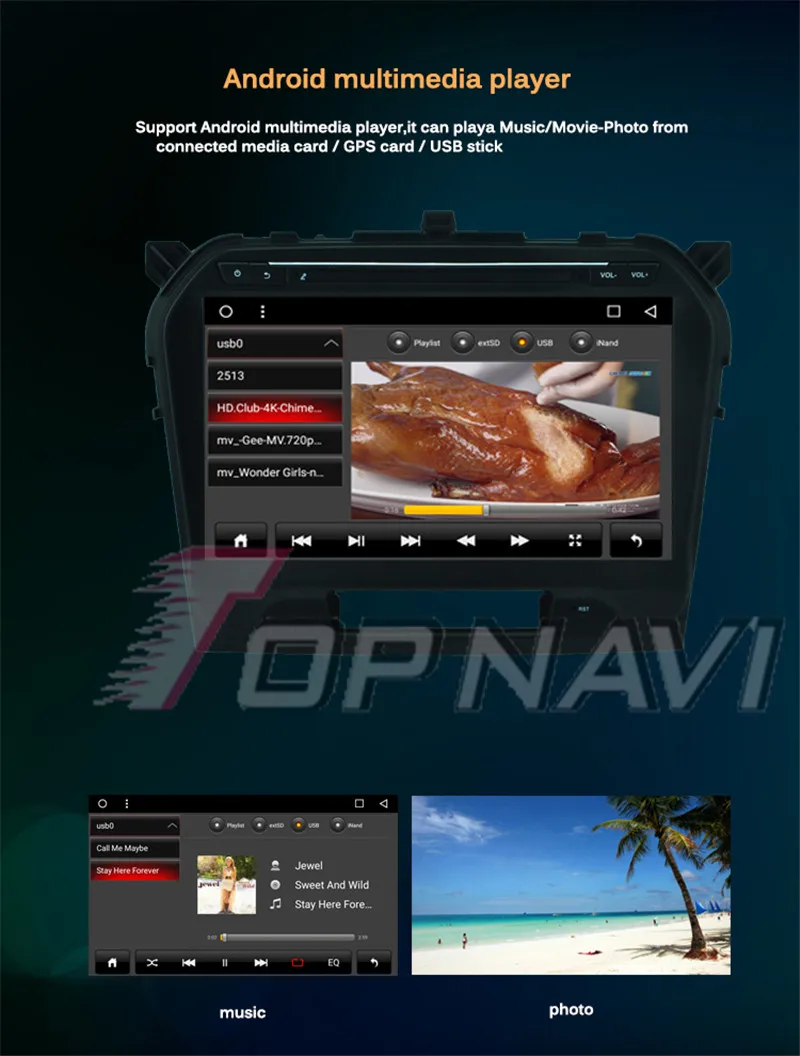 1din android car radio For Suzuki Grand Vitara 2015
