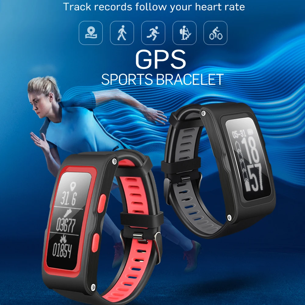 Lemado T28 GPS Track Smart Bracelet Dynamic Heart Rate Monitor Real time Sport Trail Intelligent Reminder