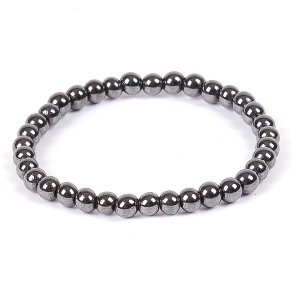

Women Black Cool Magnetic Bracelet Beads Hematite Stone Therapy Health Care Magnet Hematite Beads Bracelet can dropshiping