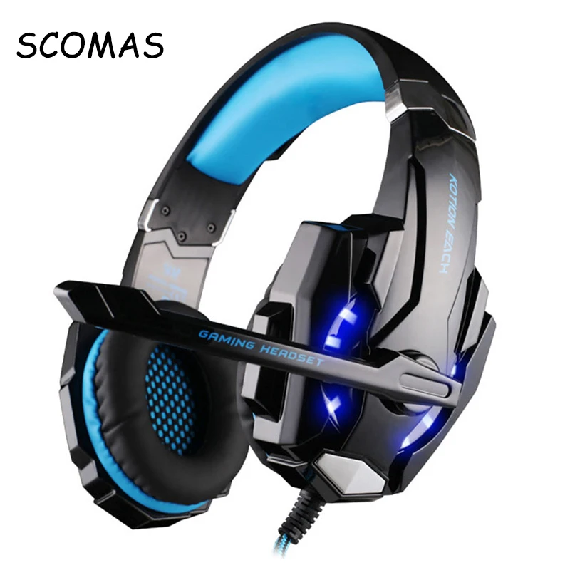

SCOMAS Light Gaming Headphones Gamer Headset with Microphone Head Phones Headset for PC Phone Wired Headfone for Gaming Music