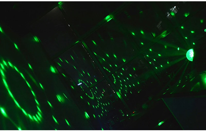 Голосовое управление RGB магический шар светодиодный сценический светильник USB или батарея двойной управляемый лазерный проектор диско DJ вечерние бар сценический светильник s