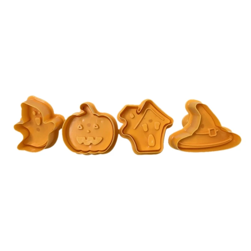 

4PCS Household Kitchen Practical Halloween Theme Cake Baking Mold Set Spring-type Cake Mold