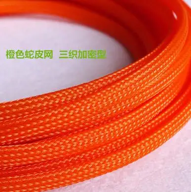 5 м Высокое качество 6 мм Цвет ПЭТ рукав провода защиты ПЭТ кабельные рукава провода кабель Плетеный ПЭТ рукав - Цвет: orange