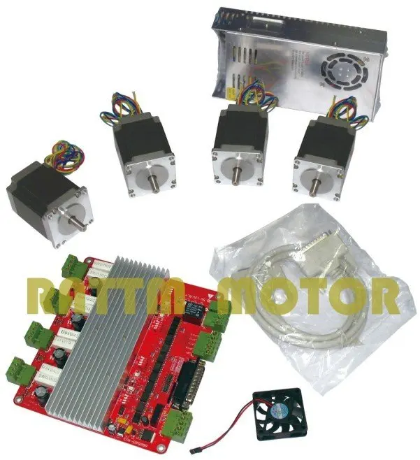 From EU/free VAT 4 NEMA23 270oz-in 1.8N stepper motor 3A & 4 axis TB6560 controller driver board for CNC Router Engraving