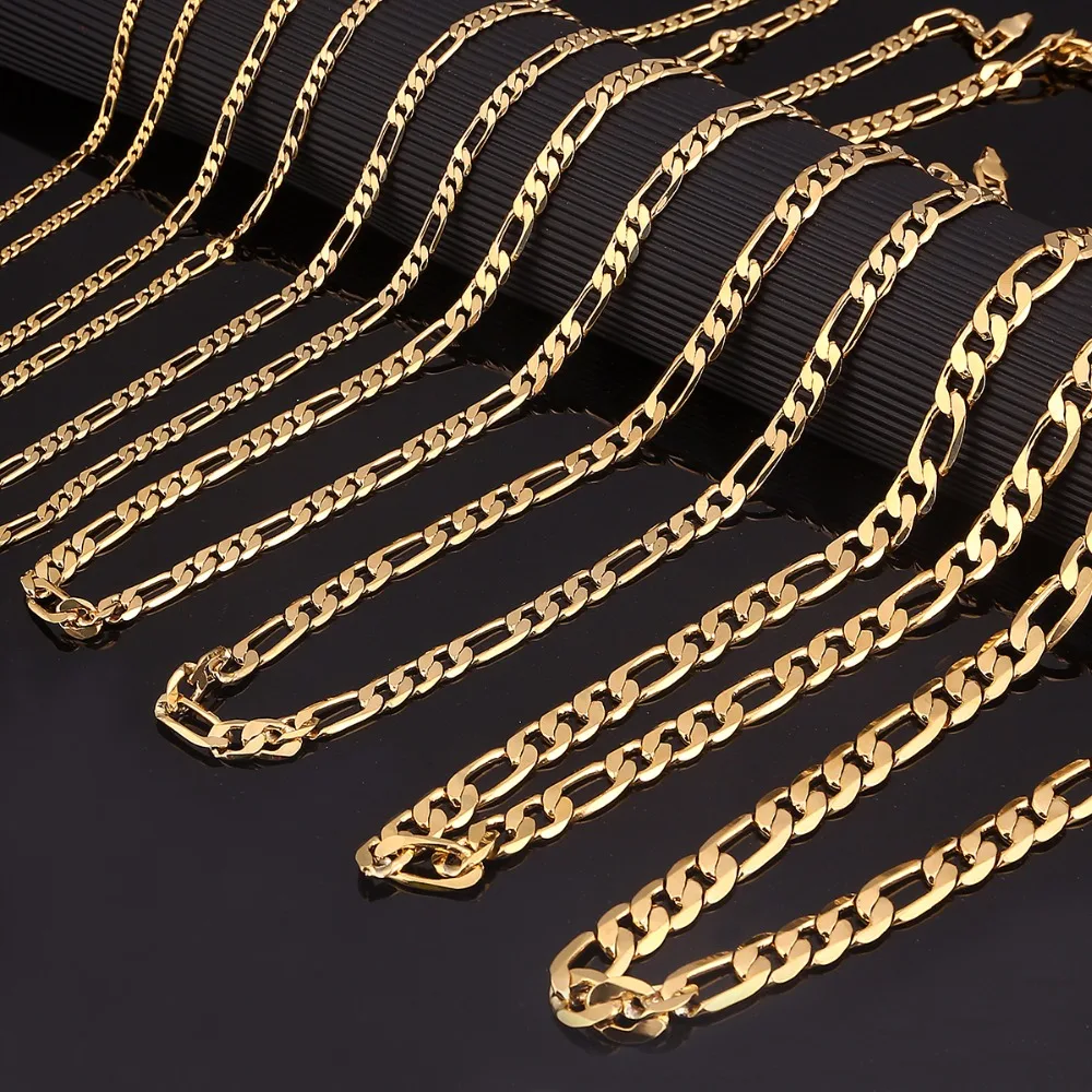 Gold Necklace Chain Men Boys Jewelry 