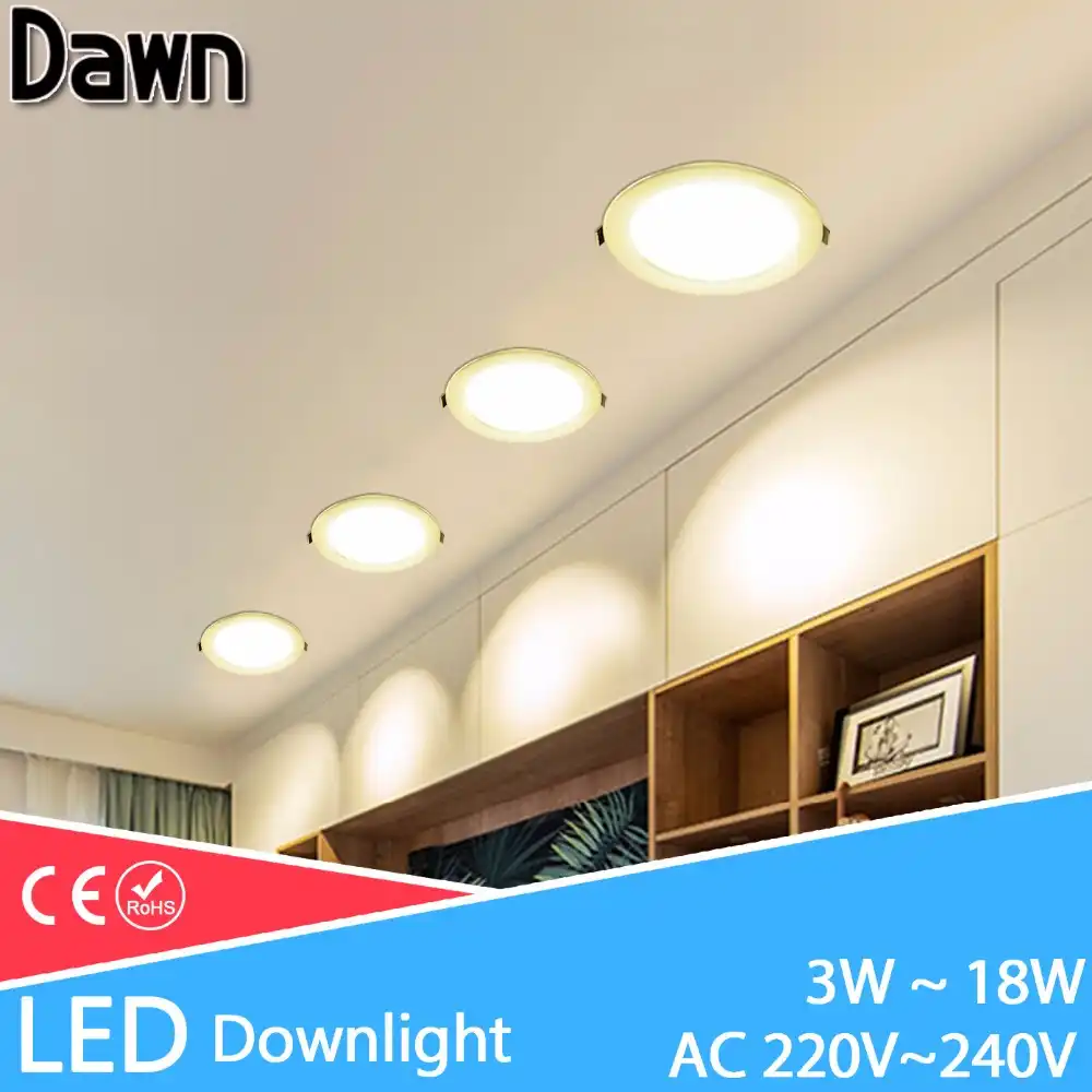 Led Downlight 3w 5w 7w 9w 12w 18w Round Recessed Lamp Spot Led Downlight 3w 5w 7w 9w 12w 18w Round