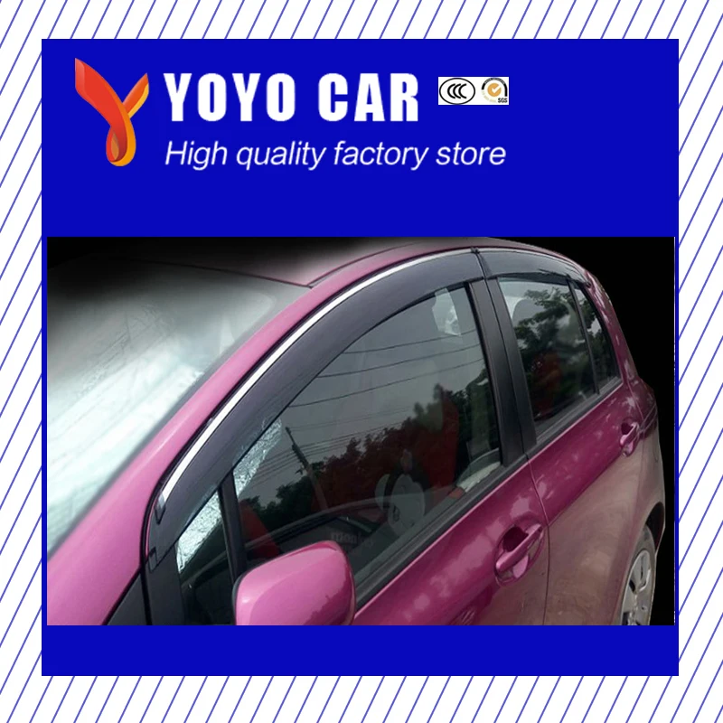 

High quality 4 Piece Injection molding trim vent shade rain sun wind deflector window visor for Yaris 2008-2014