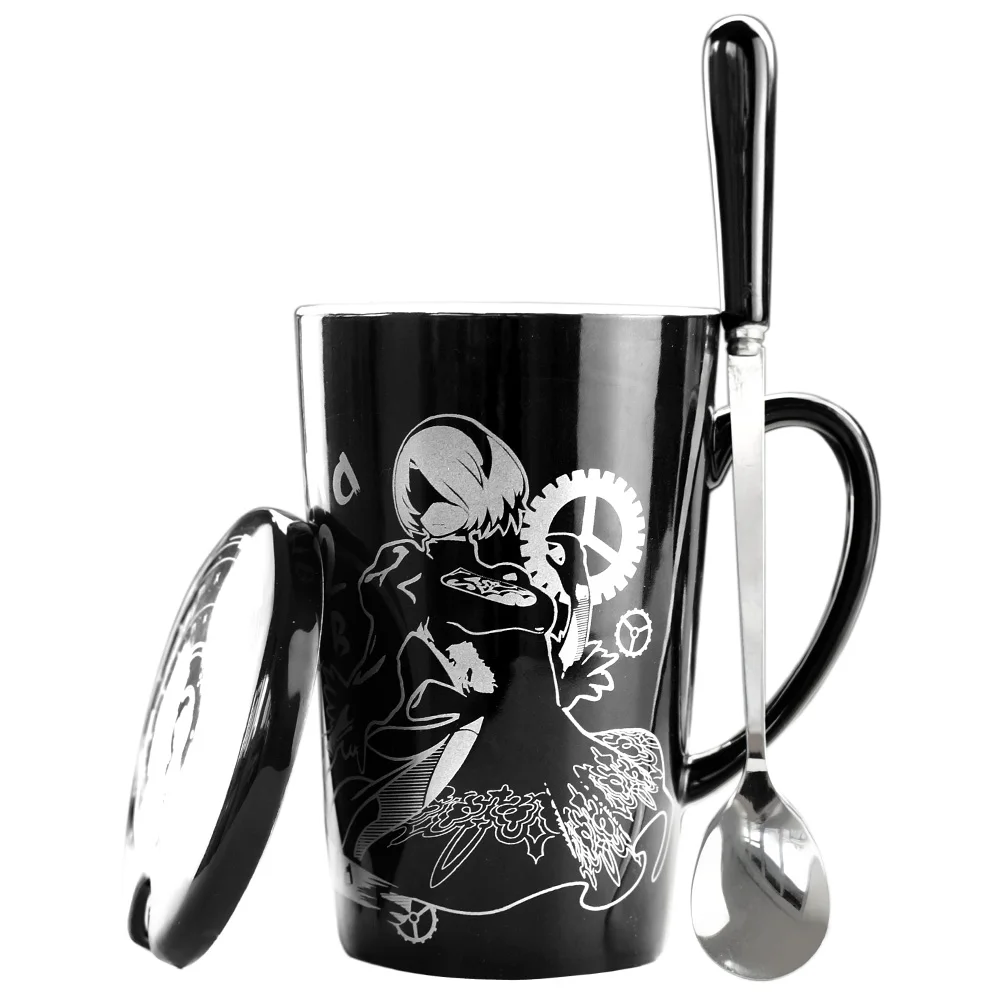 Аниме игра ниус: Automata YoRHa No.2 Тип B Чашка для воды кружка фарфоровая чашка ложка +