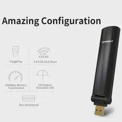 COMFAST USB Wifi адаптер переменного тока 600 Мбит/с 802.11b/g/n 2,4 ГГц + 5,8 ГГц Plug & Play Wi-Fi Dongle PC сетевой карты Антенна USB P15
