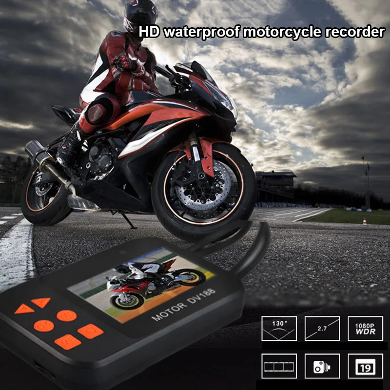 

Motorcycle Recording Camera 1080p Dual Lens Video Recorder 130 Degree Angle Night Vision NR-shipping