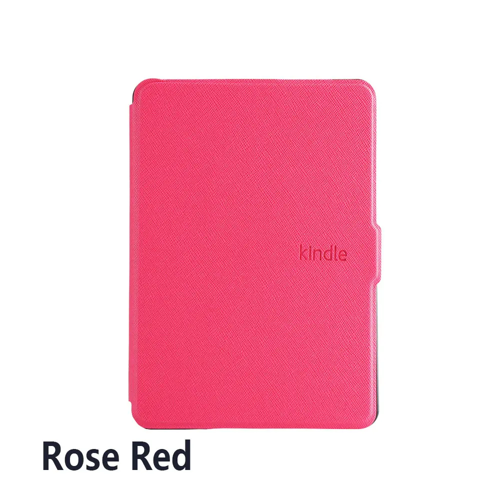 Ультра-тонкий из искусственной кожи Защитный чехол для Amazon Kindle Paperwhite 1/2/3/4 Автоматическое Пробуждение/сна Умный Магнитный чехол - Цвет: Rose