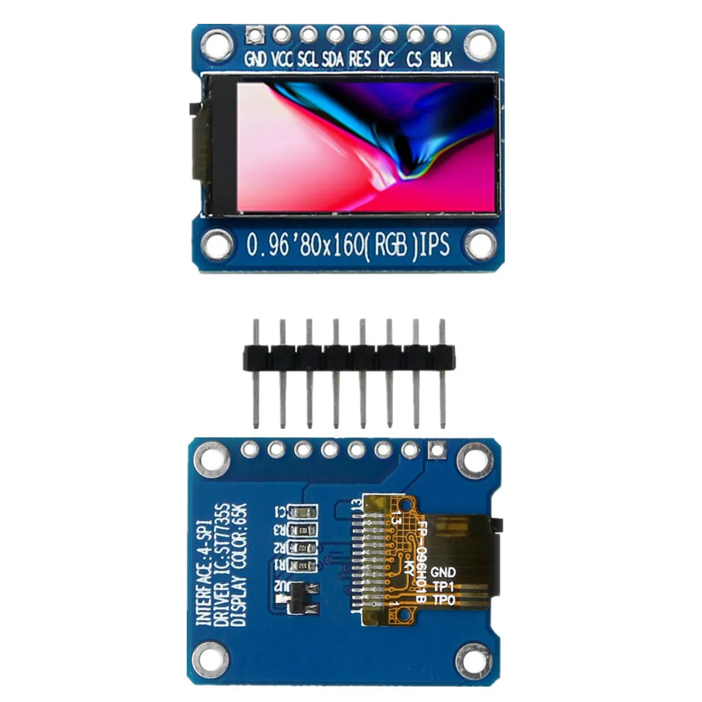 

IPS 0.96 inch 7P SPI HD 65K Full Color LCD Module ST7735 Drive IC 80*160 (Not OLED)