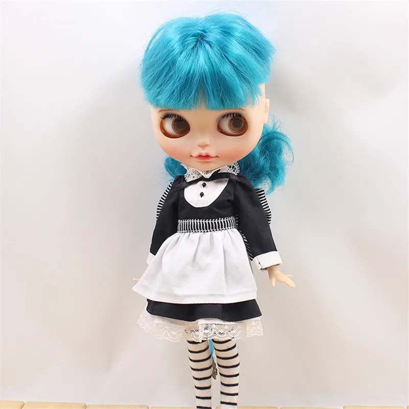 Одежда для куклы Blyth ICY Licca костюм для официанток черное платье фартук Игрушка Подарки