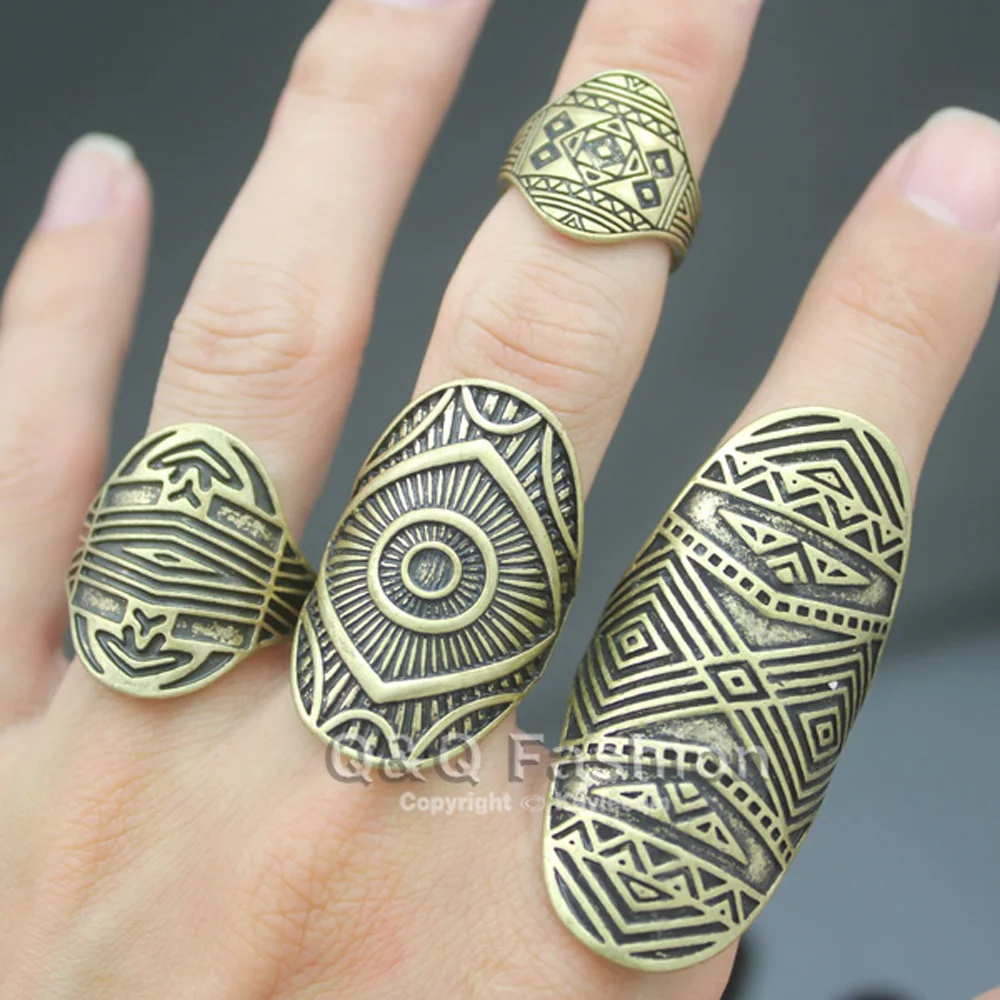 Женский винтажный браслет Anel Anillos набор из кольца на палец с индийским календарем