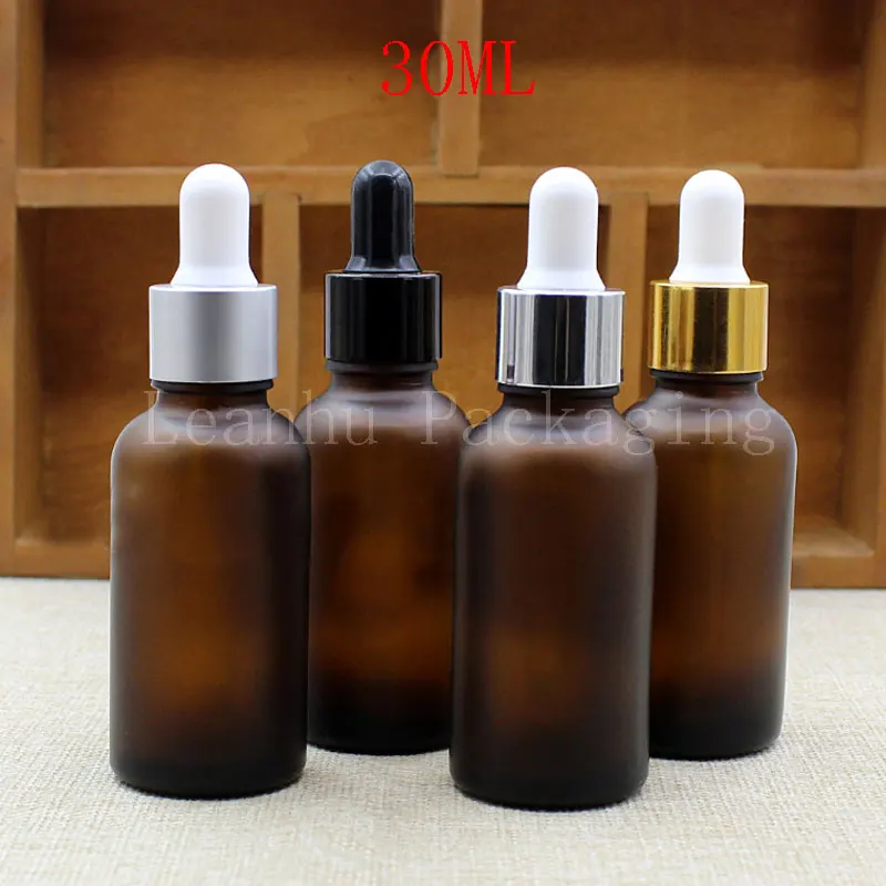 

(30PC/Lot)Wholesale 30ml Essential Oil Bottle, 30cc Brown Frosted Glass Dropper Bottle,Cosmetic Packaging Container