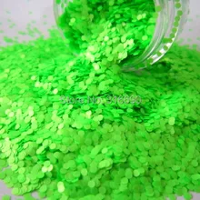 Растворителям блеск неоновый зеленый глиттер 1 мм круги блеск frankening ногтей питания