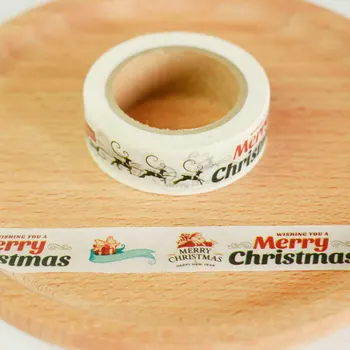 

1.5cmX10 m color Merry Christmas elk washi tape children diy Diary decoration masking tape kawaii stationery scrapbooking tools