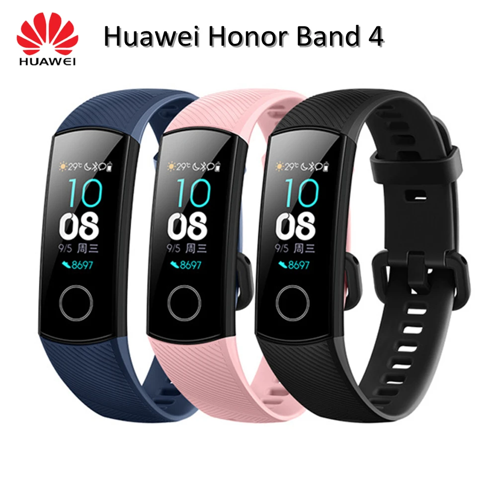 

In Stock Huawei Honor Band 4 Standard Smart Wristband Bracelet 0.95" Color Touchscreen Waterproof Swim Heart Rate Sleep Tracker