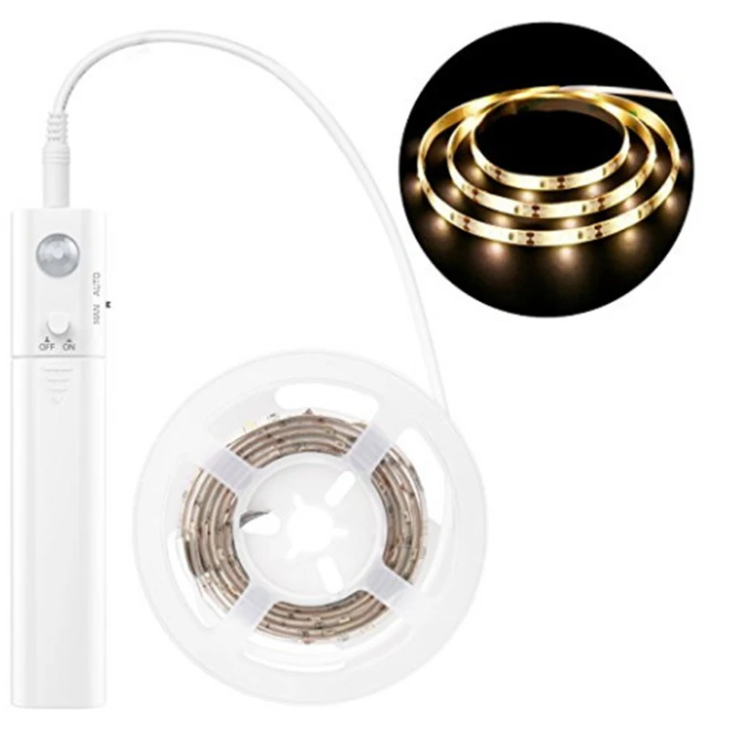 

LED Wireless LED Cabinet lights 1M Battery Box Body Sensor Strip Home corridor bathroom lighting
