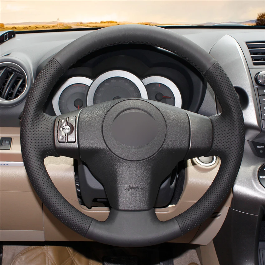 MEWANT черный искусственный кожаный чехол рулевого колеса автомобиля для Toyota RAV4 2006-2012 Vios 2008-2013 Yaris 2007-2011 Scion XB 2008