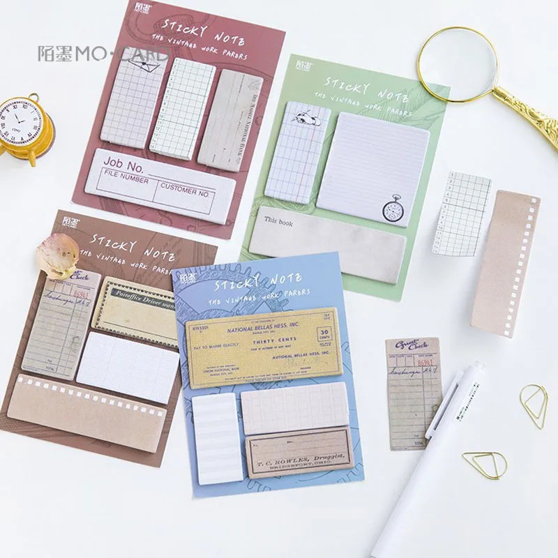 

AK01 60 pages/pack Vintage Postage Memo Pads Sticky Notes Planner Writing Sticker Student Stationery Notepad