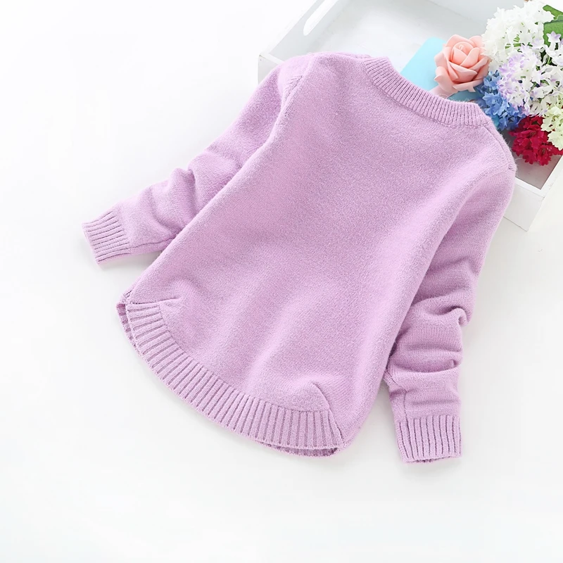 Новые стильные осенне-зимние детские свитера для девочек 2-6 лет 8017