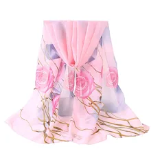 KANCOOLD зимние женские шелковые шифоновые шарфы в палестинском стиле шелковые женские с цветочным принтом длинные мягкие накидки шаль вуаль S10 SE27