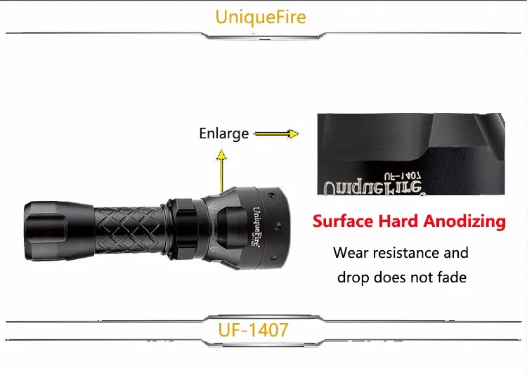 UniqueFire 1407 XML 10 W T38 алюминиевый сплав фонарь Перезаряжаемые светодиодный фонарик с регулируемым фокусом линзовый фонарь + прицела