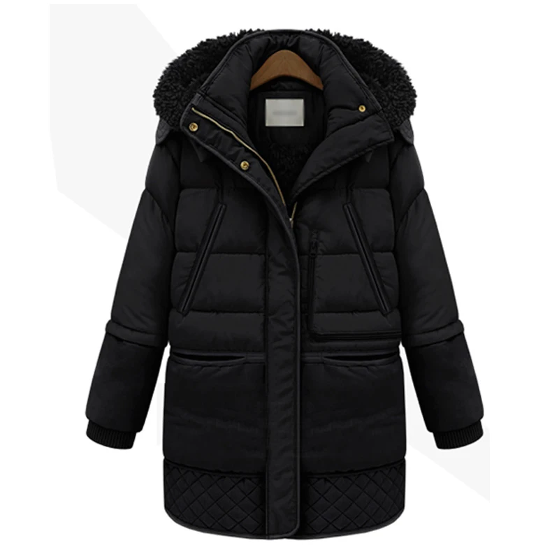 

Winter Jacket Women Large Size Women Thick Jacket Hooded Long Coat Female's Winter Warm Cotton Jackets woman Lamb plush Coats