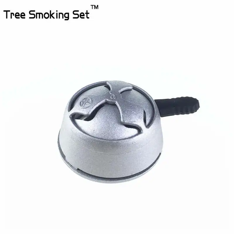 

1pc aluminum Little silver shisha hookah bowl,kloud charcoal holder,heat keeper single Silver frosted handle Tree smoking set