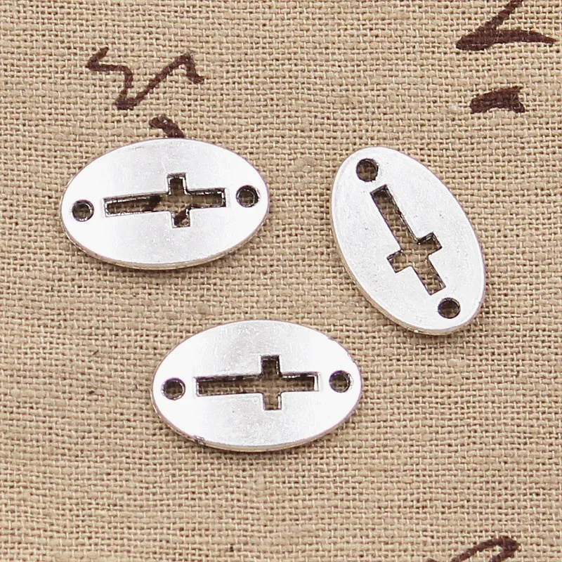 

15pcs Charms cross connector 13x20mm Antique Silver Bronze Plated Pendants Making DIY Handmade Tibetan Silver Bronze Jewelry
