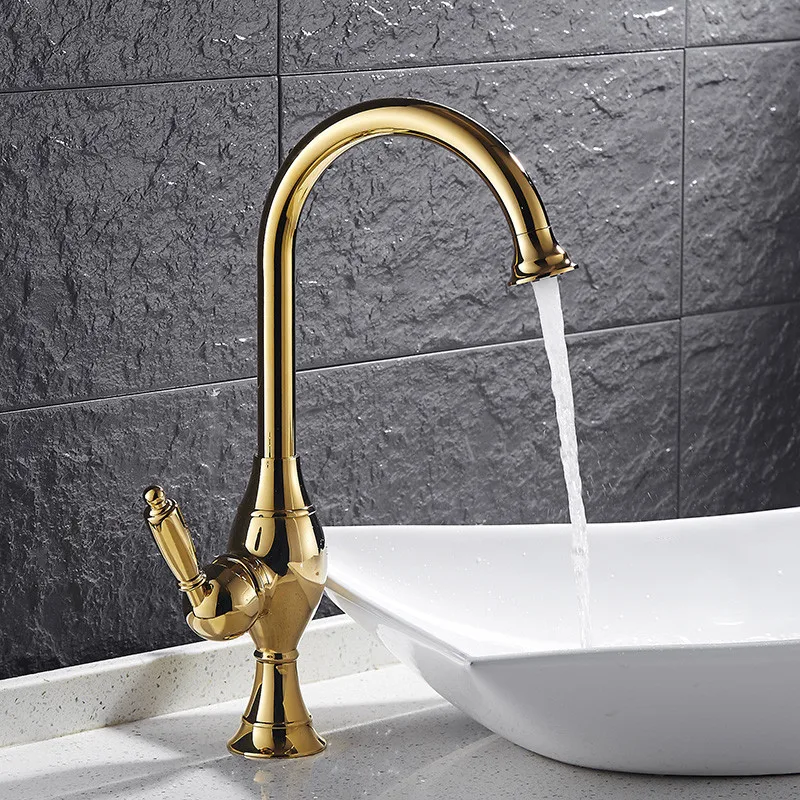 Kitchen Sink Faucet Brass Kitchen Faucet Golden/Nickel/Chrome Finished Kitchen Sink Mixer Crane Wash Basin Tap Hot and Cold Tap Kitchen Sink Faucet Brass Kitchen Faucet Golden/Nickel/Chrome Finished Kitchen Sink Mixer Crane Wash Basin Tap Hot and Cold Tap