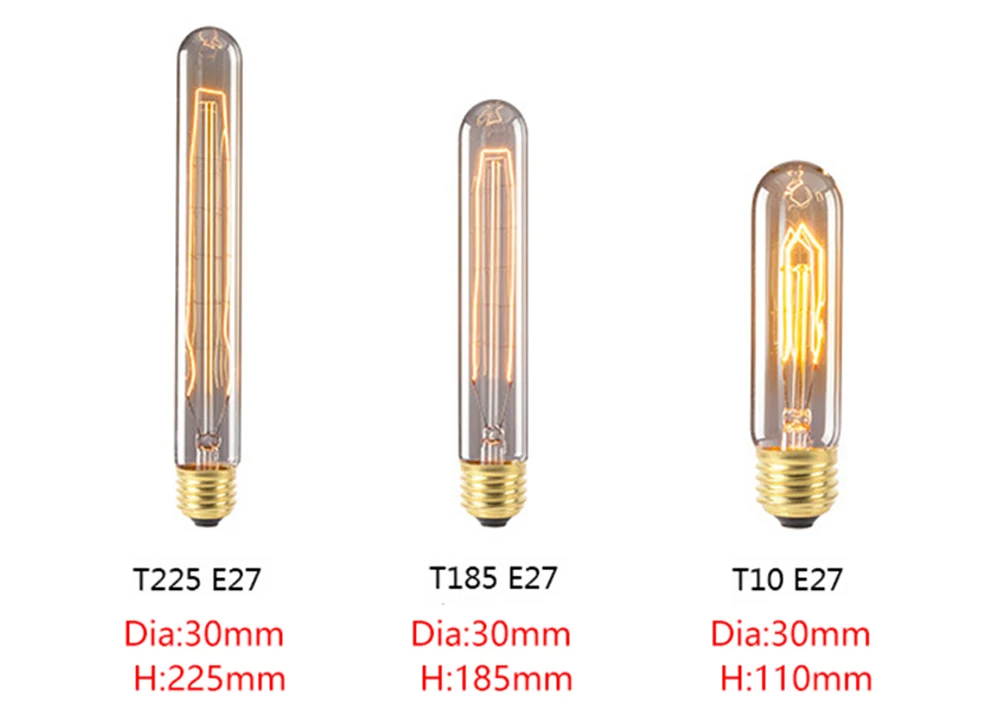 E27 ретро лампы Эдисона 220 В 40 Вт ST64 G95 T10 ампулы Винтаж лампа Эдисона лампа накаливания Светильник лампы арт-деко