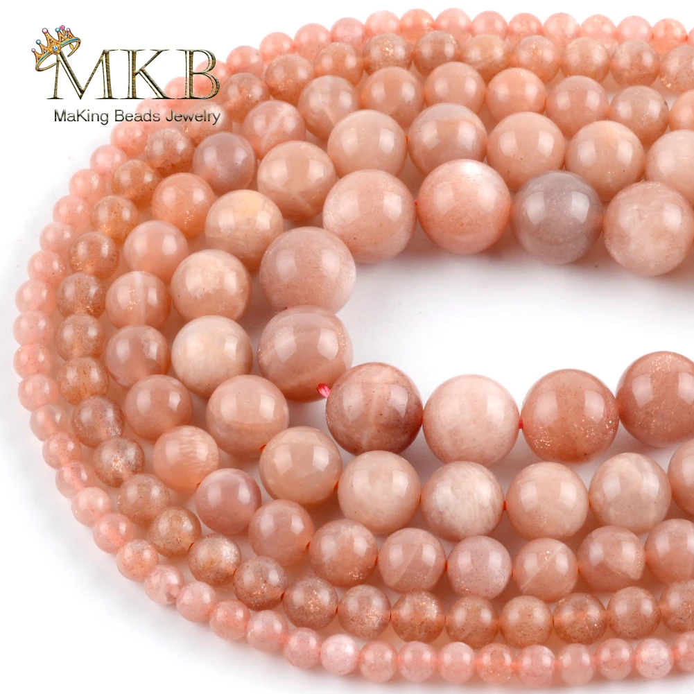 

Natural Genuine Sun Stone Round Beads For Jewelry Making 4mm-10mm Gem Spacer Beads Diy Bracelet Handmade Jewellery Accessories