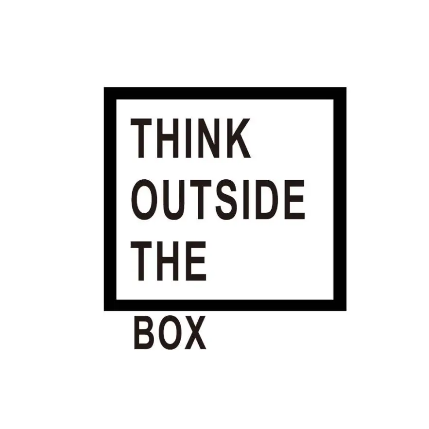 DIY Think Outside The Box Quote стикер креативная домашняя декорация Цитата Виниловая