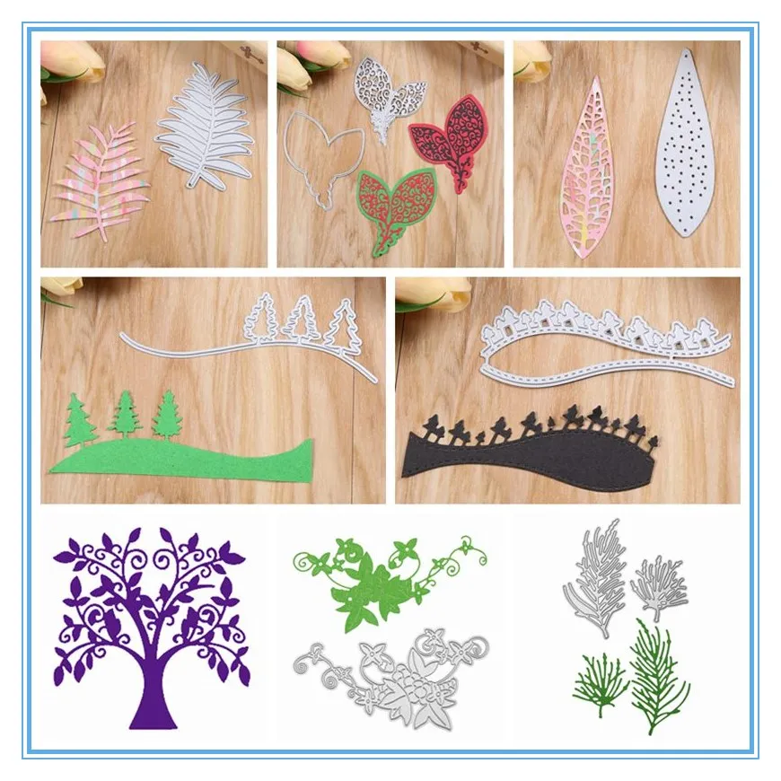 

Plant Metal Cutting Dies Stencils Scrapbooking Album Paper Cards Craft Decoration DIY Handcraft Embossing Template New Die-Cut