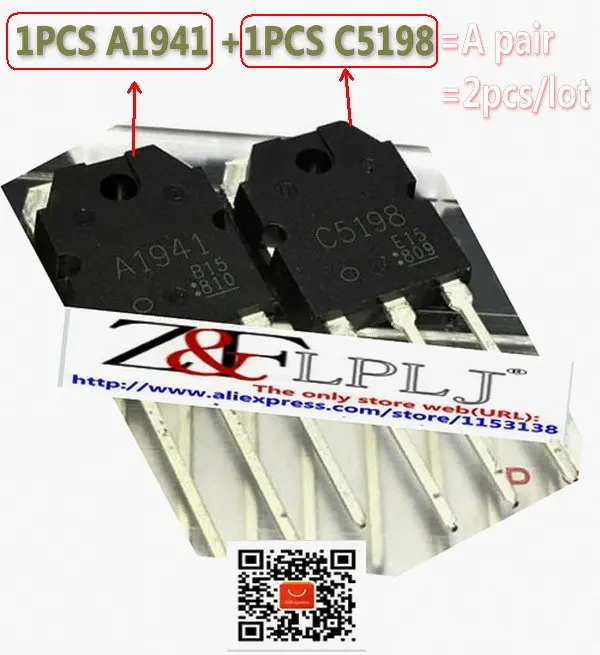 New Original A1941 + C5198 ( 2SA1941 + 2SC5198 ) 5 pairs = 10pcs/lot ...