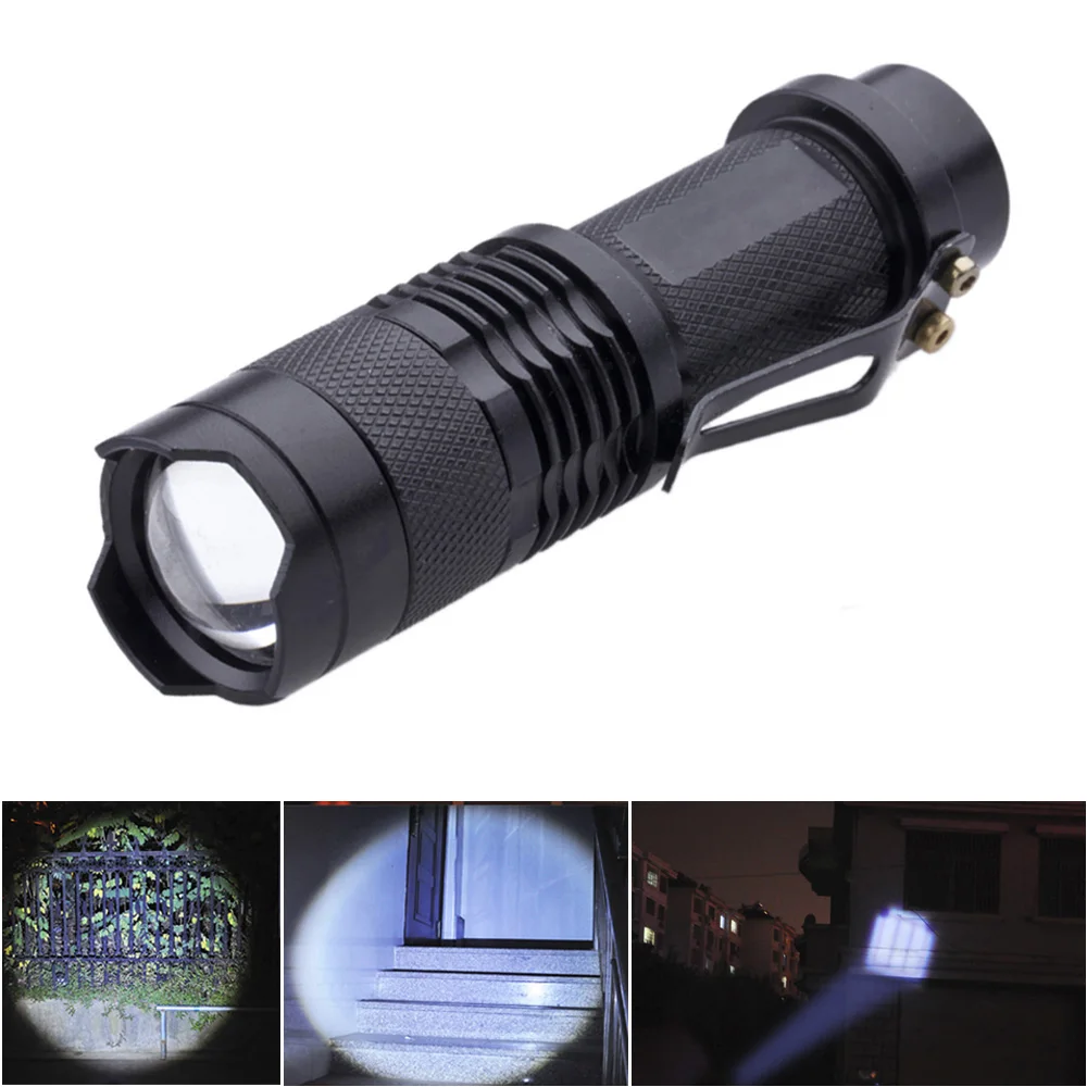 Mini Zoomable Flashlight Torch 300LM Aluminum alloy