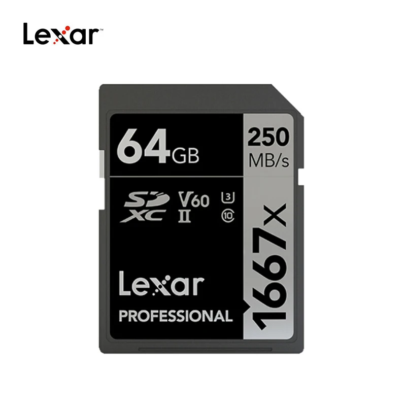 Lexar 1667X карта памяти 64 128 Гб класс 10 U3 V60 SD карта 128 Гб 64 Гб 256 ГБ 250 Мб флеш-карта SD карта памяти для камеры SDXC SDHC