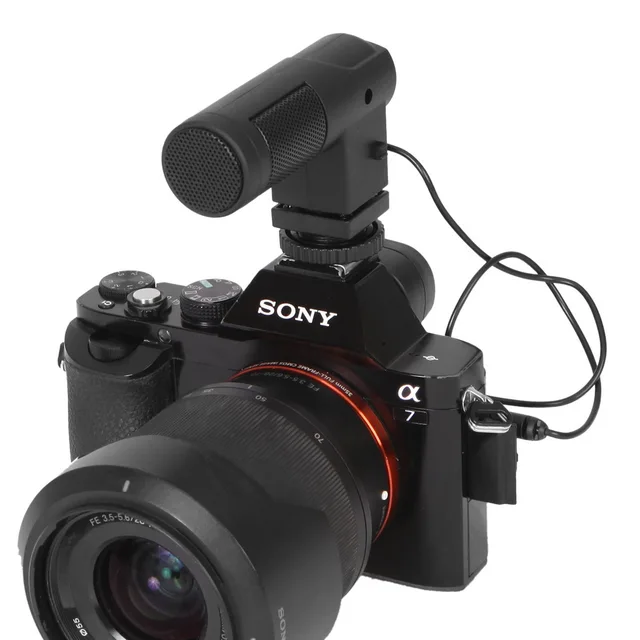 BOYA BY-V01 Stereo Condenser Microphone w/ Windshield for Canon 5D II 5D3 7D 6D 70D 60D 600D 650D DSLR