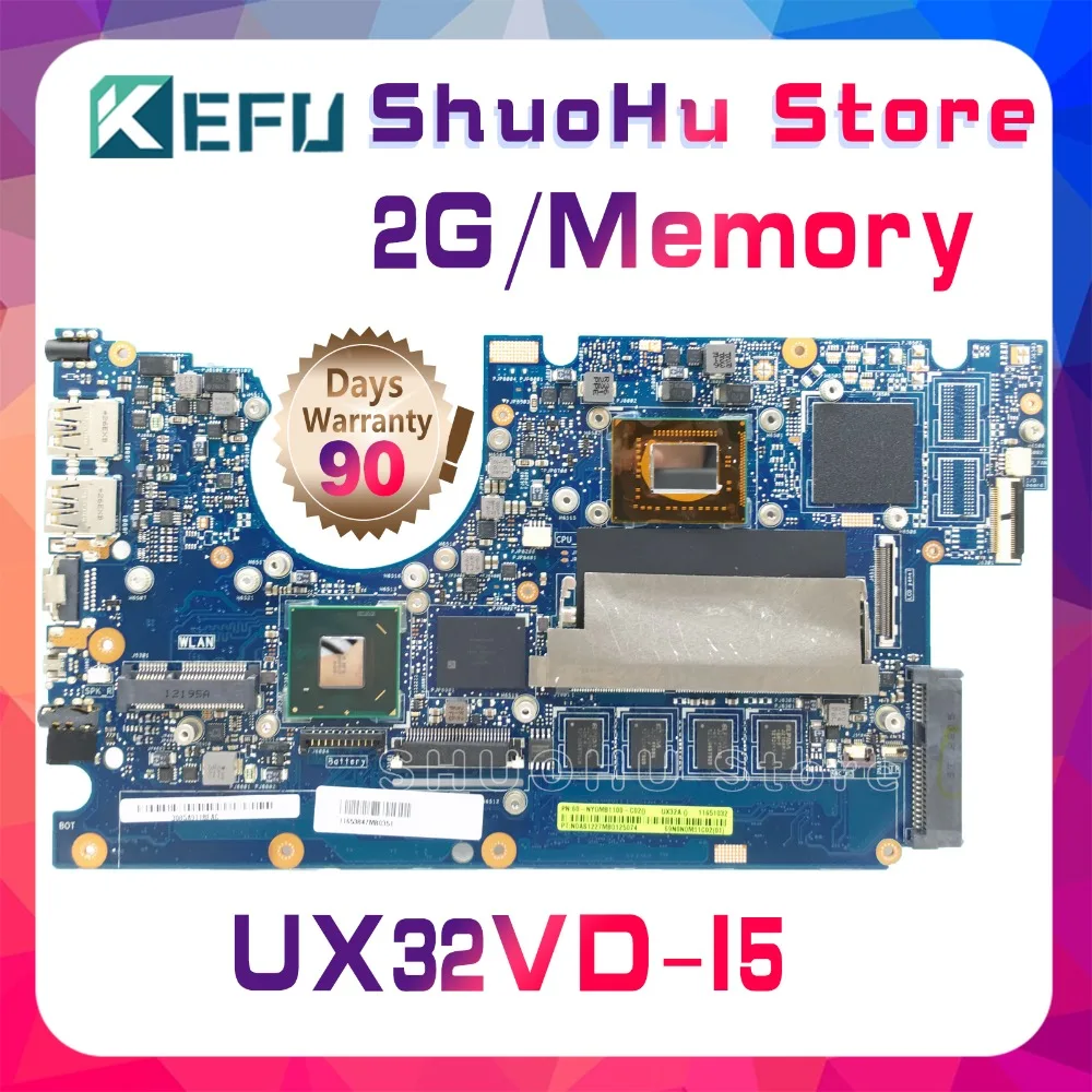 KEFU для ASUS Zenbook UX32V UX32VD UX32A I5CPU память 2 Гб материнская плата ноутбука протестирована
