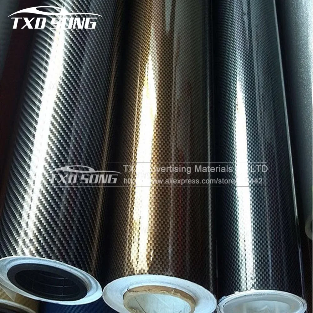 

Free Shipping 4"x50" 10x127CM Glossy 2D Carbon Fiber Vinyl /Carbon Fiber Sticker For Auto Wrapping