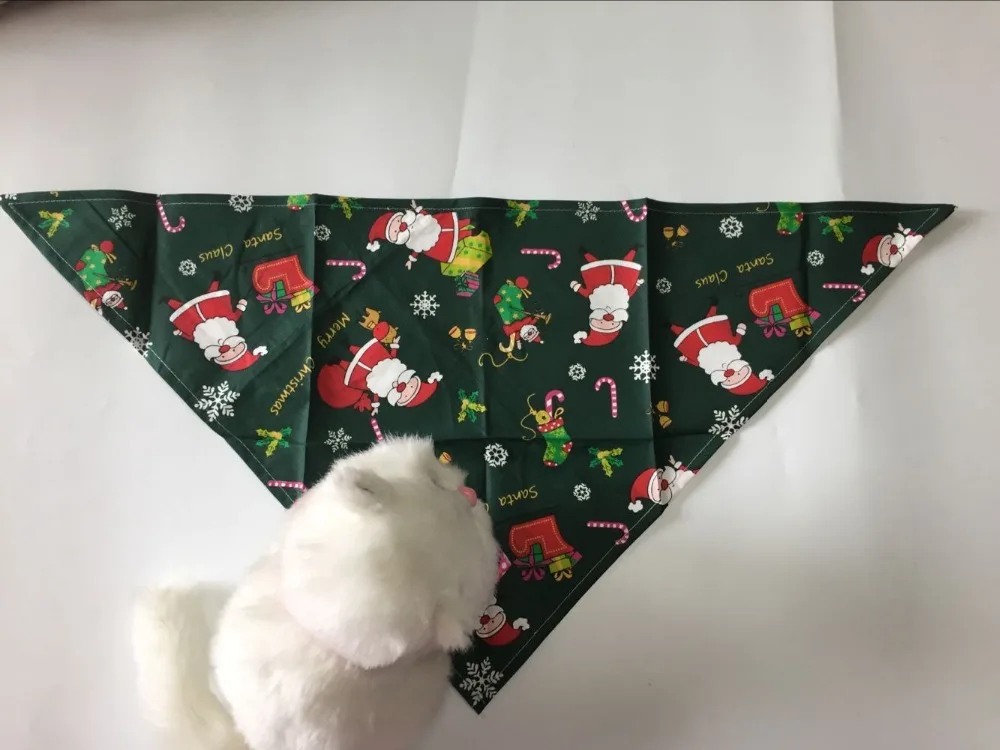 20pcs/lot Christmas holiday Dog Puppy Pet cotton bandanas Collar scarf Pet tie Y102101