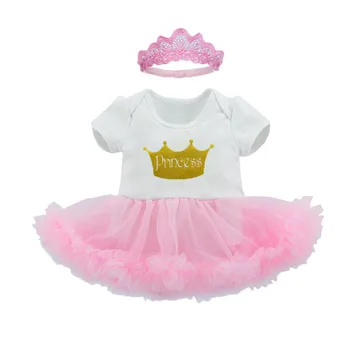 

Baby Princess Girl Clothing Sets Infant Girl Tutu Bodysuit Clothes 2pcs Set Tutu Dress+Headband Pink Festival Party Clothes