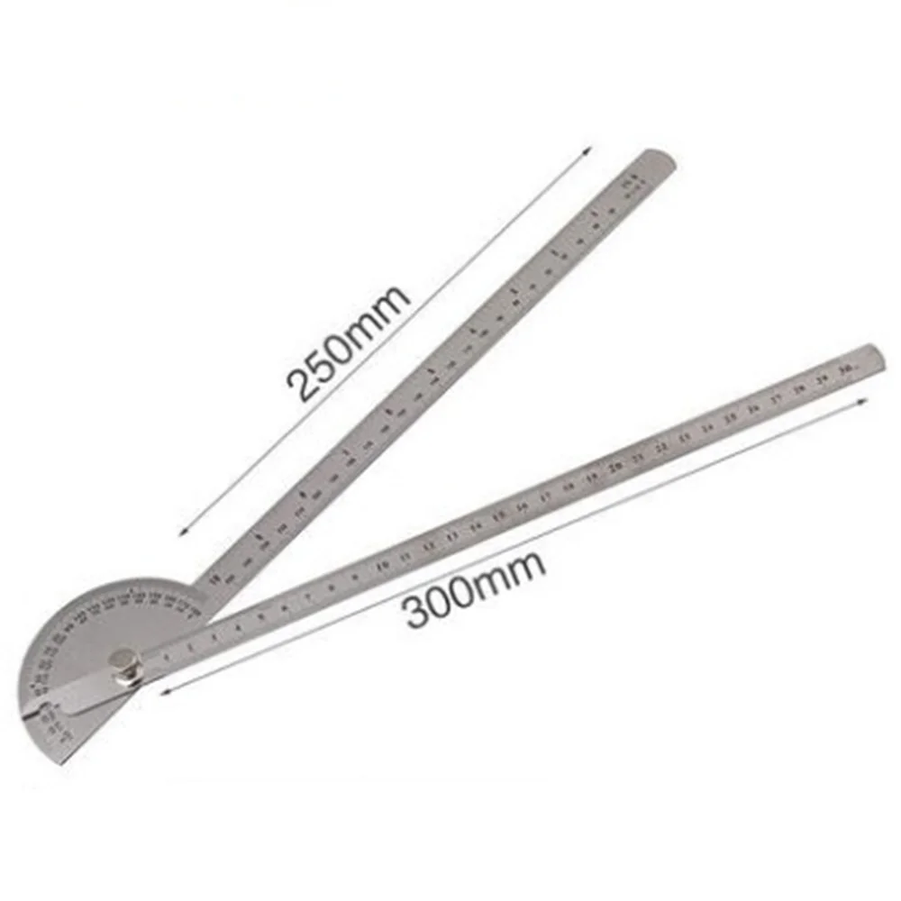 200mm stainless Steel 180 degree Measuring Ruler Tool Angle Protractor