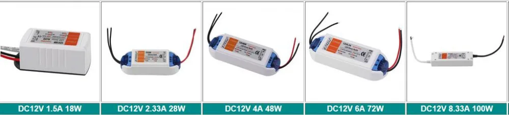 10pcs 2022 NEW 10pcs/lot LED Driver Power Supply Transformer AC90-240V DC12V 100W 72W 48W 28W 18W 300w ac100 240v dc12v waterproof ip67 led driver power supply transformer