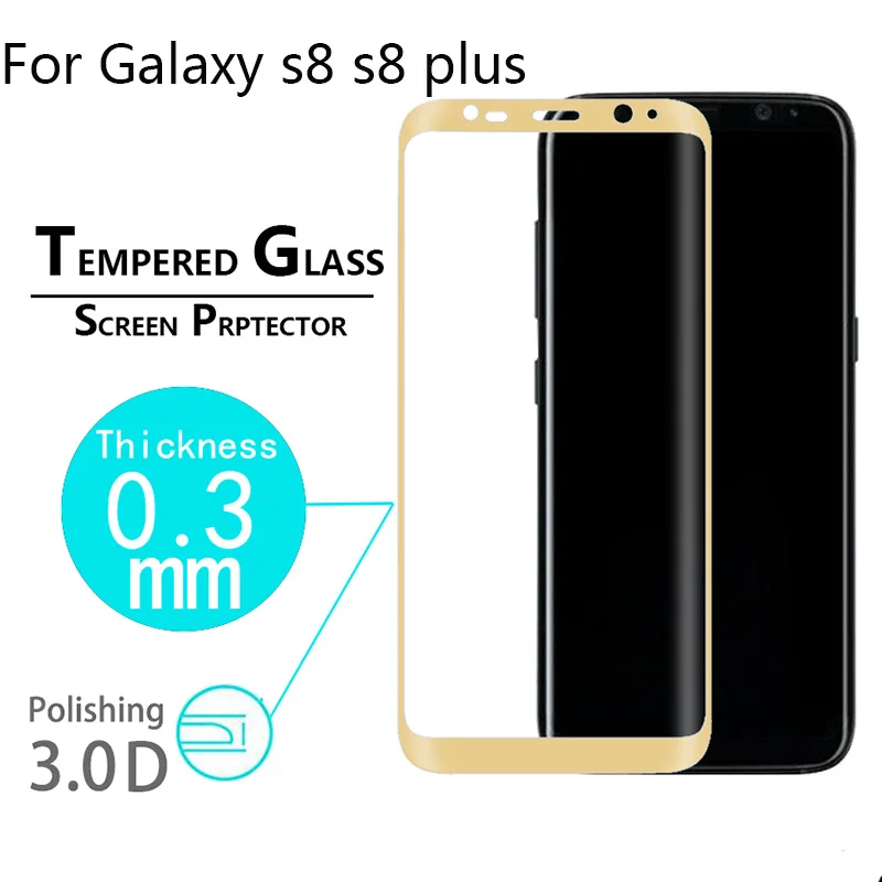 

For Samsung S8 tempered glass 3D full cover screen protector film for Galaxy S8 Plus ultra-thin 9H Hardness Guard Cover