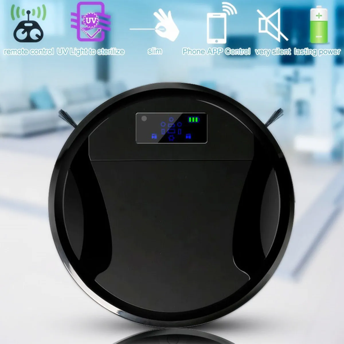  2 Colors Smart Robotic Vacuum Cleaner Cordless Dry Wet Hard Floors Dust Sweeping Cleaning Mup Machi - 33039339756